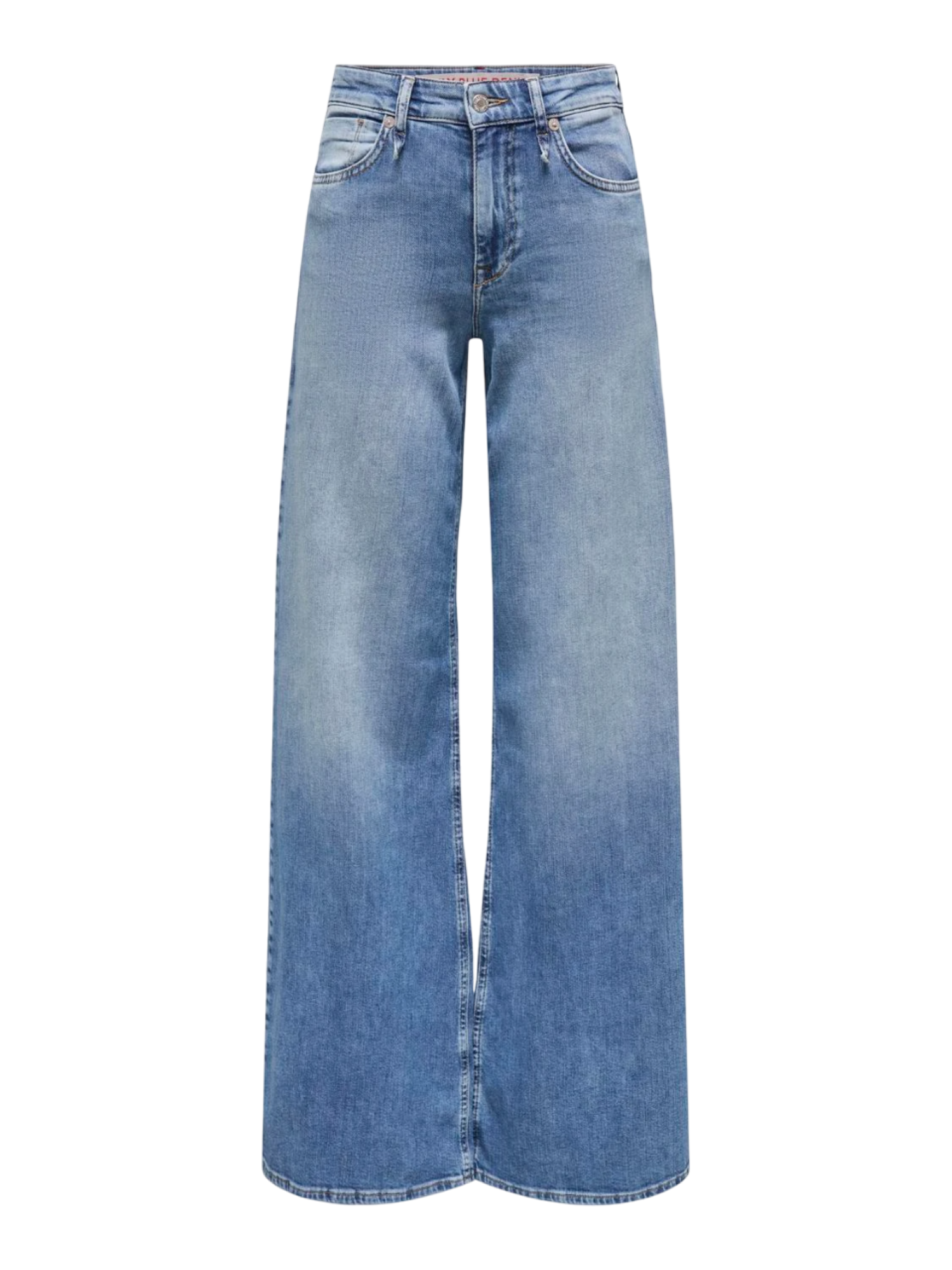 Only jeans California gamba larga in denim stretch lavaggio blu