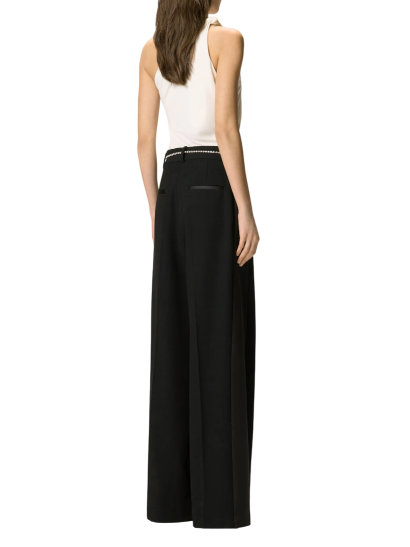 Pinko pantaloni palazzo Cedro con cintina gioiello nero 106397-A35I Z99 PINKO 