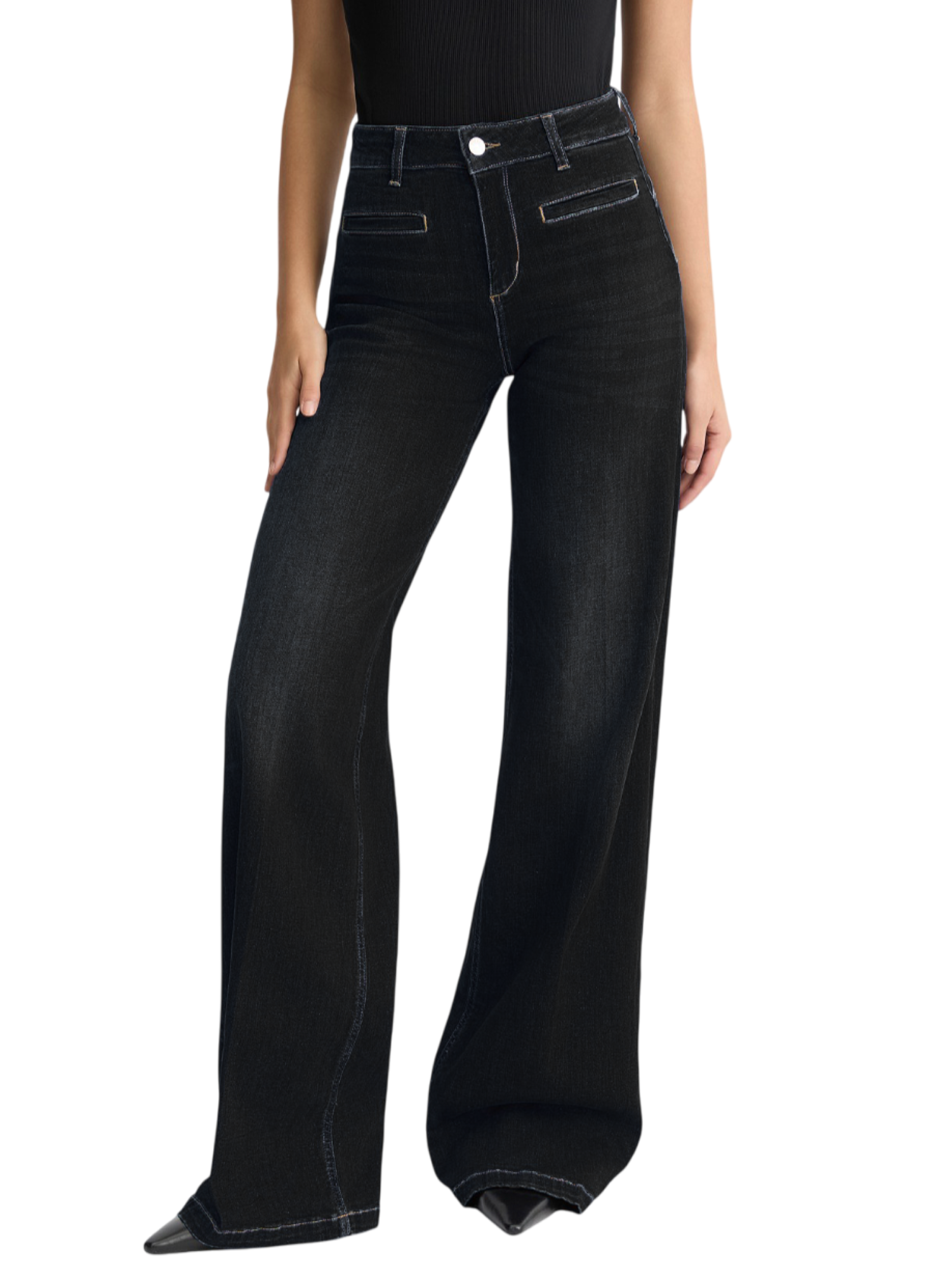 Liu Jo jeans a palazzo in denim stretch lavaggio nero UA5069DS015 8L304 LIU JO 