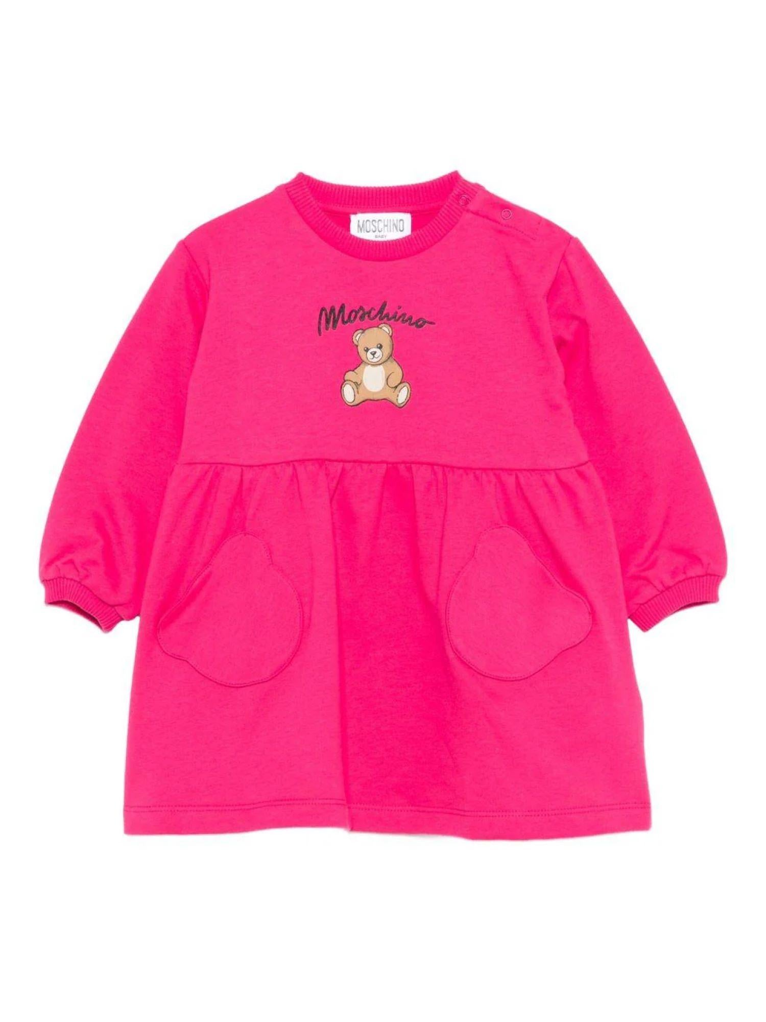 Moschino abito neonata in felpa fucsia MDV0CV-LCA40 50541 MOSCHINO 