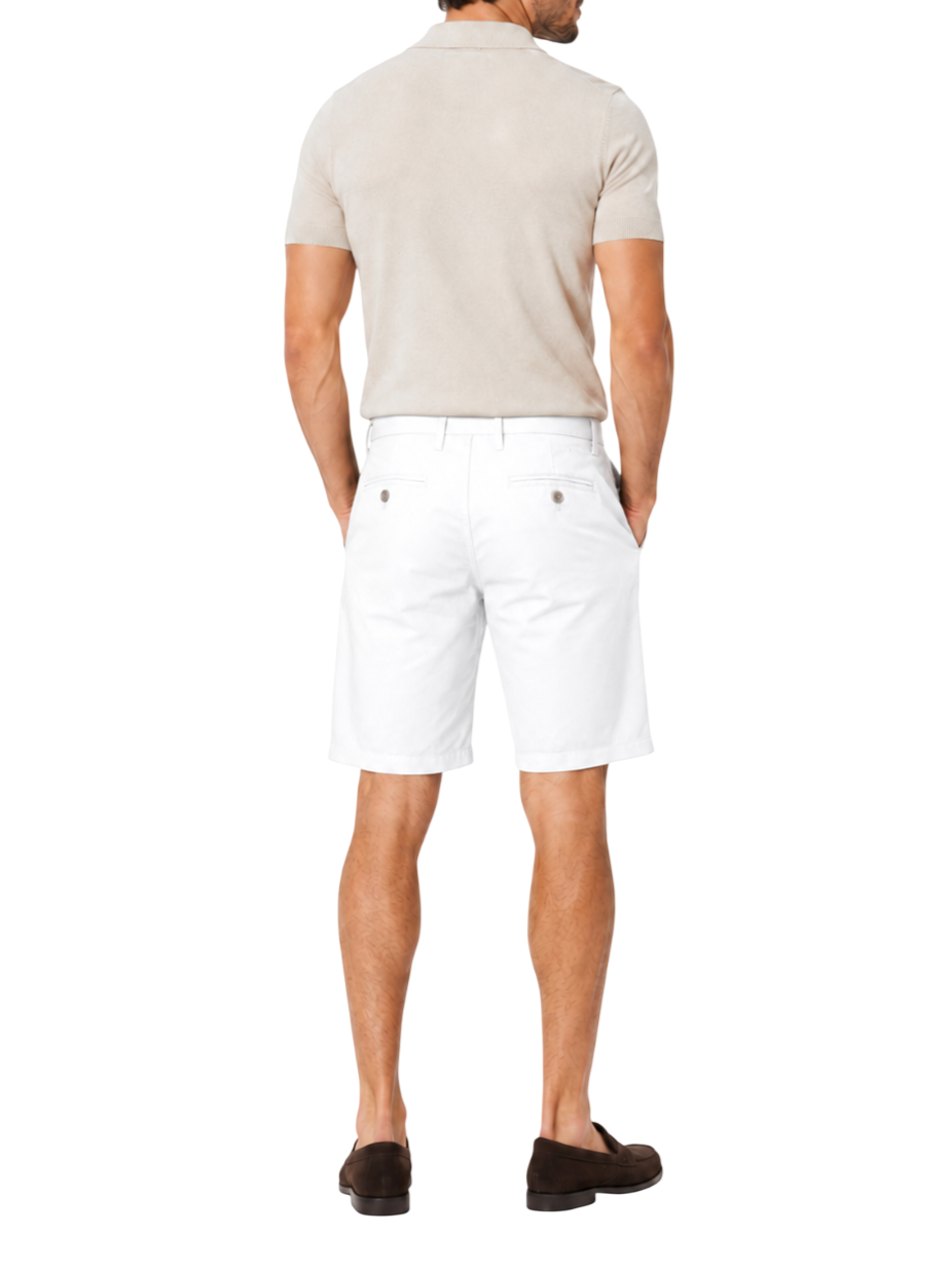 Le Braghe bermuda uomo in rasatello di cotone bianco B02-1601 BIANCO Le Braghe 