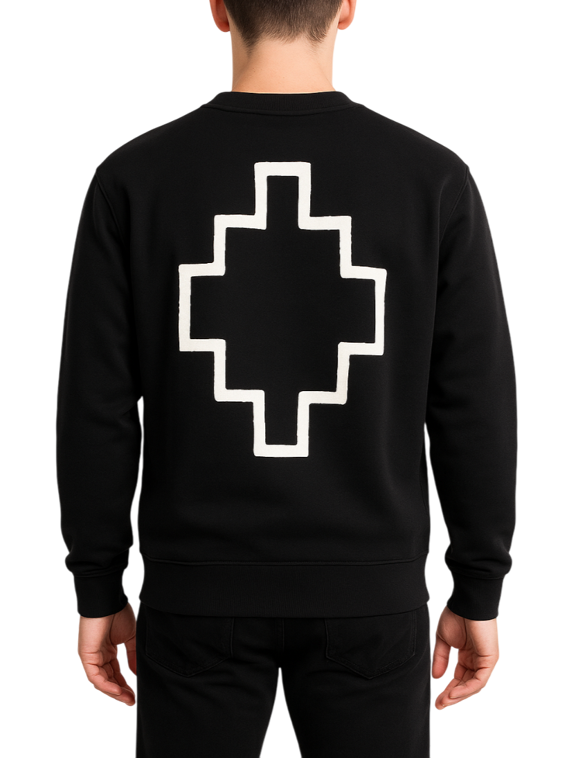 County of Milan felpa uomo con stampe logo nero CAMASW005 110 COUNTY OF MILAN 