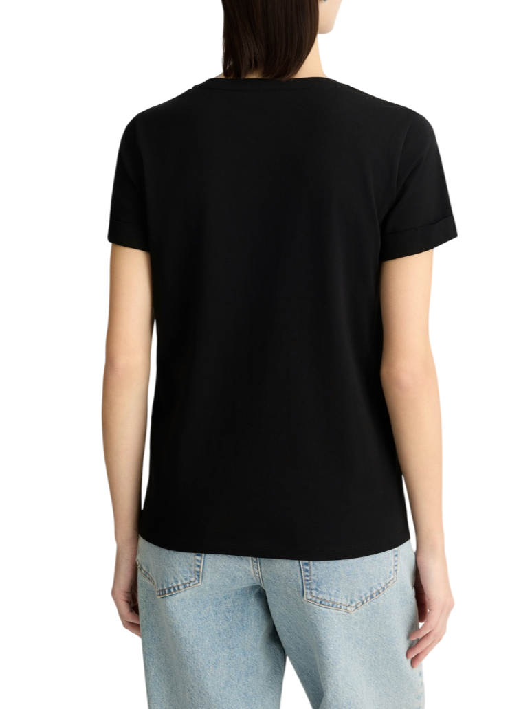Liu Jo T-shirt maniche corte con logo monogram strass nero TA5180JS923 M9308 LIU JO 