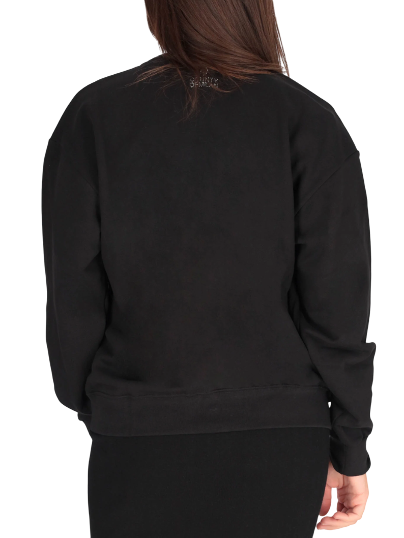 County of Milan felpa con disegno iconico strass nero CM30030 NERO COUNTY OF MILAN 