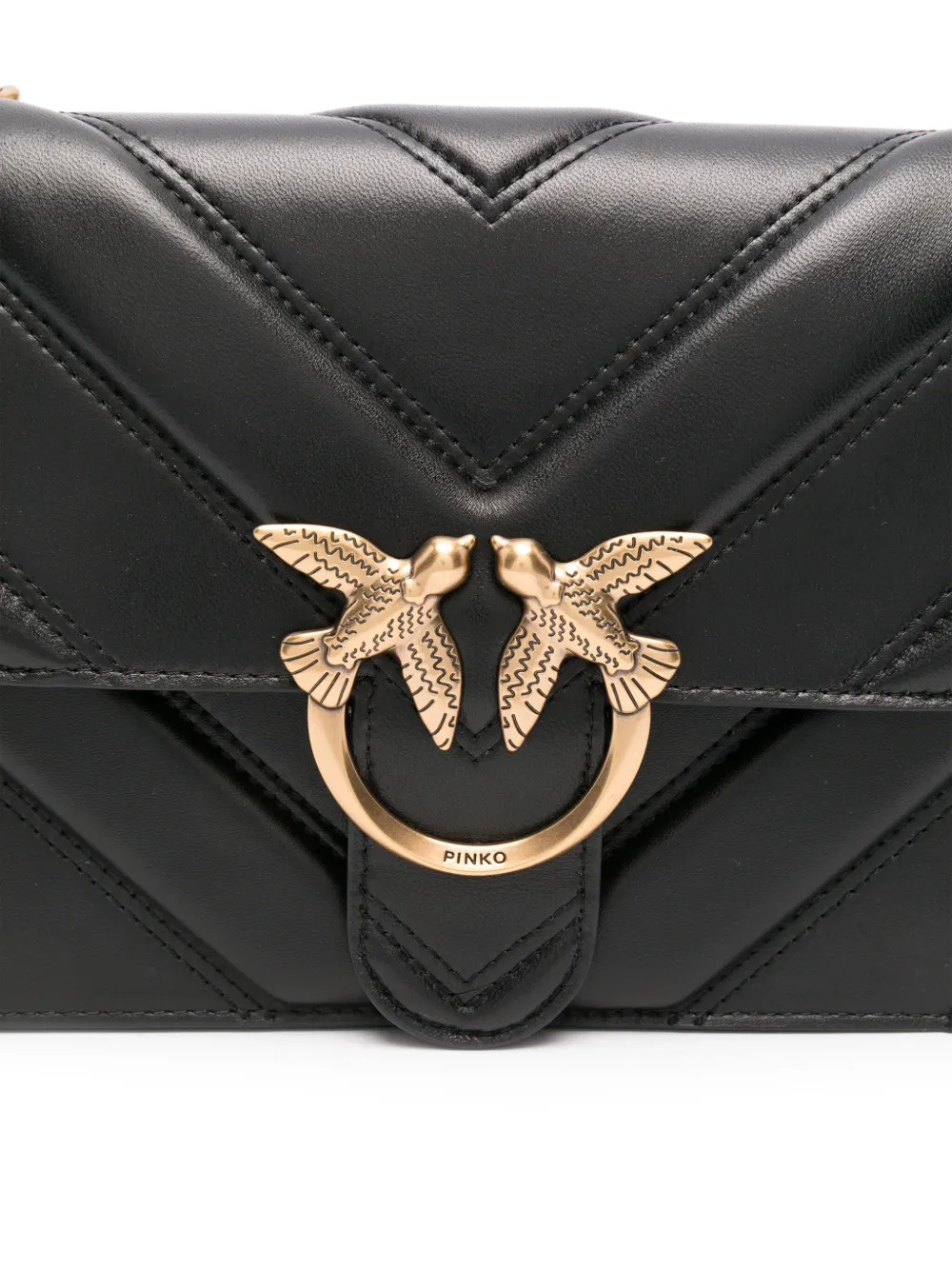 Pinko borsa Love Bag One Classic Light in pelle chevron nero 104549-A26Z Z99Q PINKO 