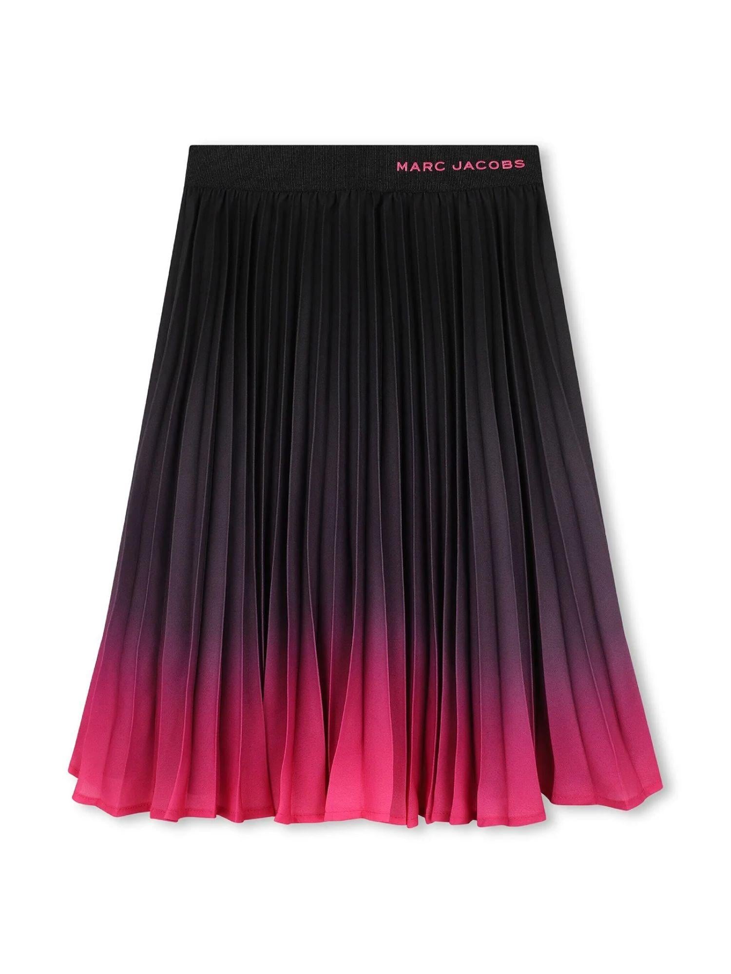 Marc Jacobs gonna lunga plissè sfumata nero fucsia