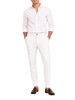 Le Braghe pantaloni uomo in lino slim bianco