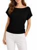 Lola by Sandro Ferrone blusa scollo a barca donna nero