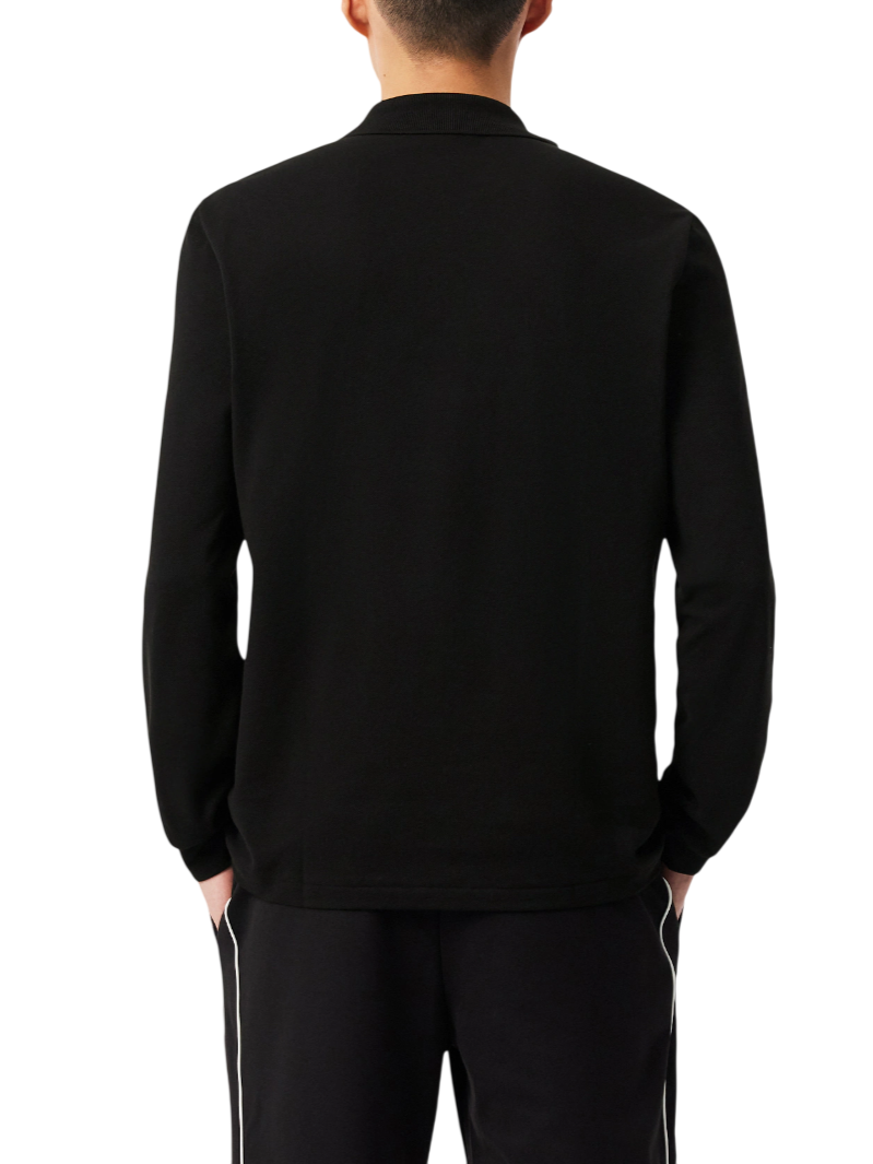 Lacoste polo manica lunga 12.12 in piquè nero L1312 031 LACOSTE 
