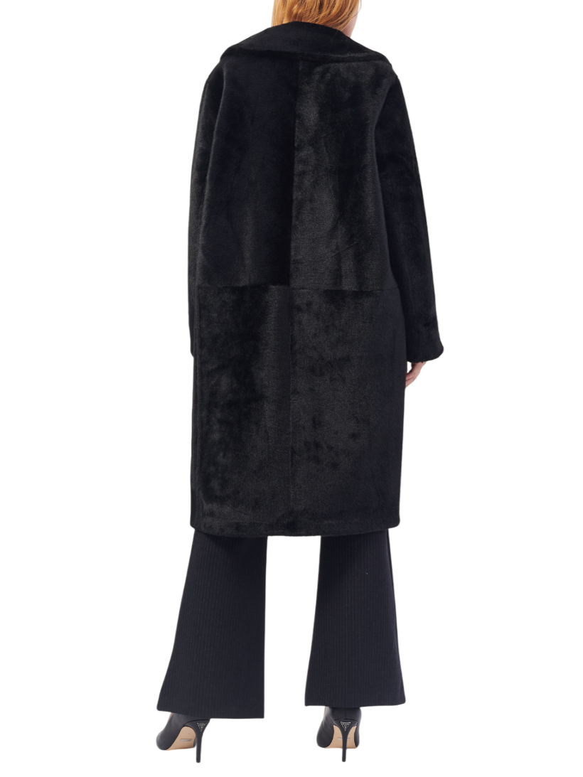 Yes Zee cappotto lungo reversibile in ecopelliccia nero O027-KV00 0801 YES-ZEE 