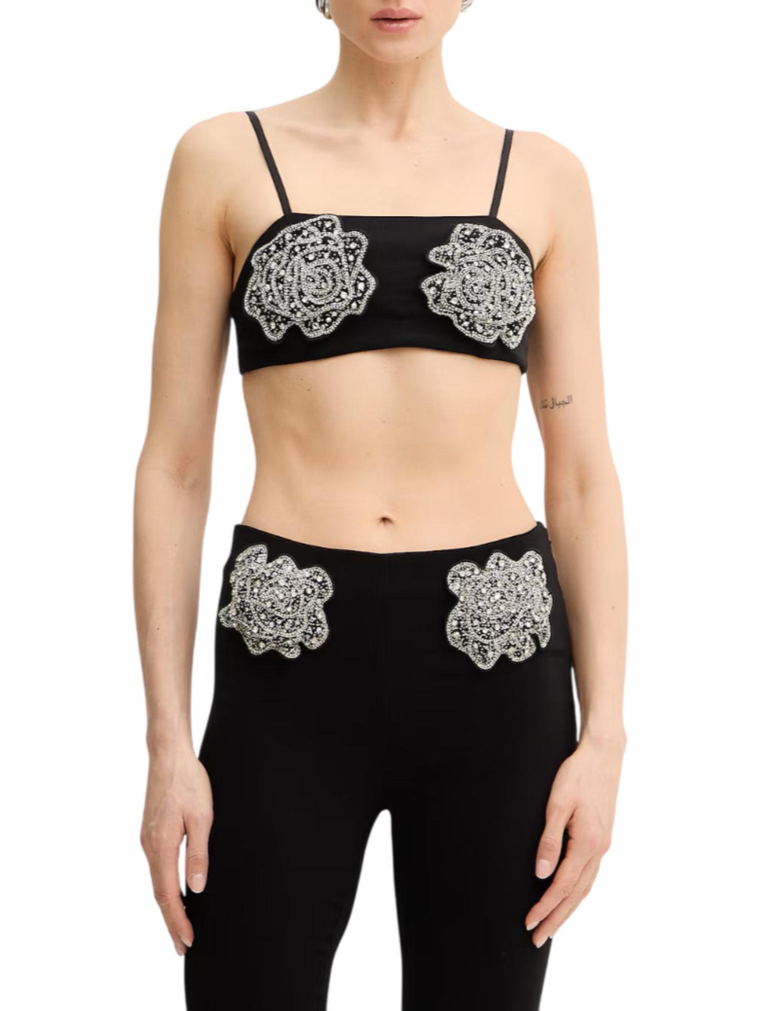 Pinko top bralette Barbabietole con applicazioni gioiello nero 106622-A31P Z99 PINKO 