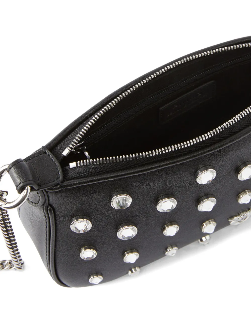 Pinko borsa half Moon Baguette mini con strass nero 105914-A2XQ Z99N PINKO 
