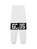 Gcds pantaloni joggers bambino con logo avorio