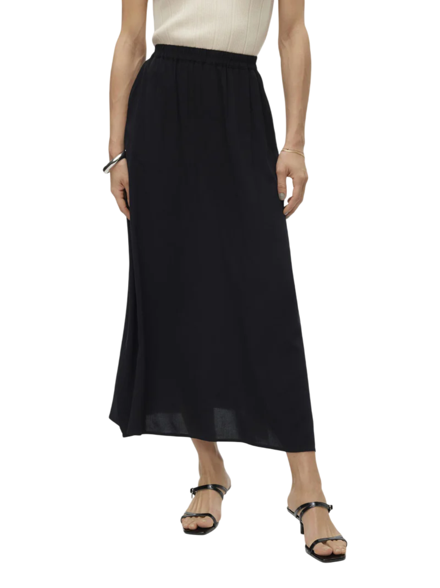 Vero Moda gonna easy in viscosa nera 10302047 BLACK VERO MODA 