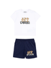 Moschino completo estivo neonato T-shirt e shorts bianco blu