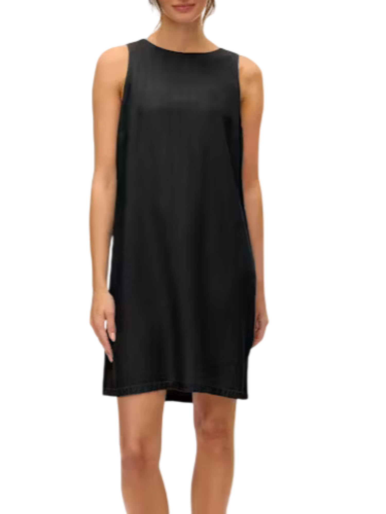 vmfleur sl short tencel dress ga - 100% lyocell tencel 10326031 BLACK DENIM VERO MODA 
