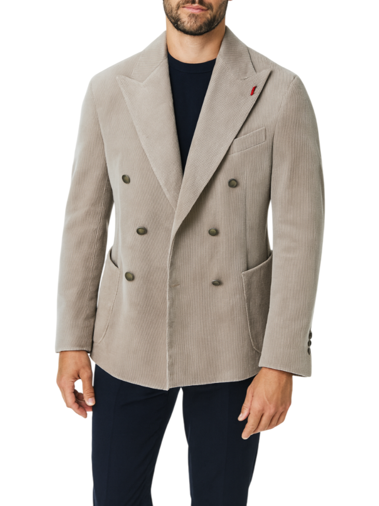 Mulish giacca doppiopetto in velluto millerighe tortora HOUSTON-GKS107 DESERT MULISH 