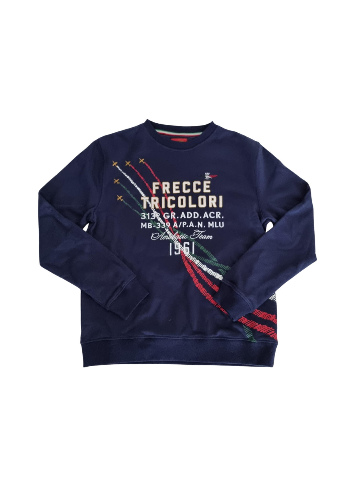 Aeronautica Militare felpa girocollo con logo blu 251FE0034A B08 AERONAUTICA MILITARE 