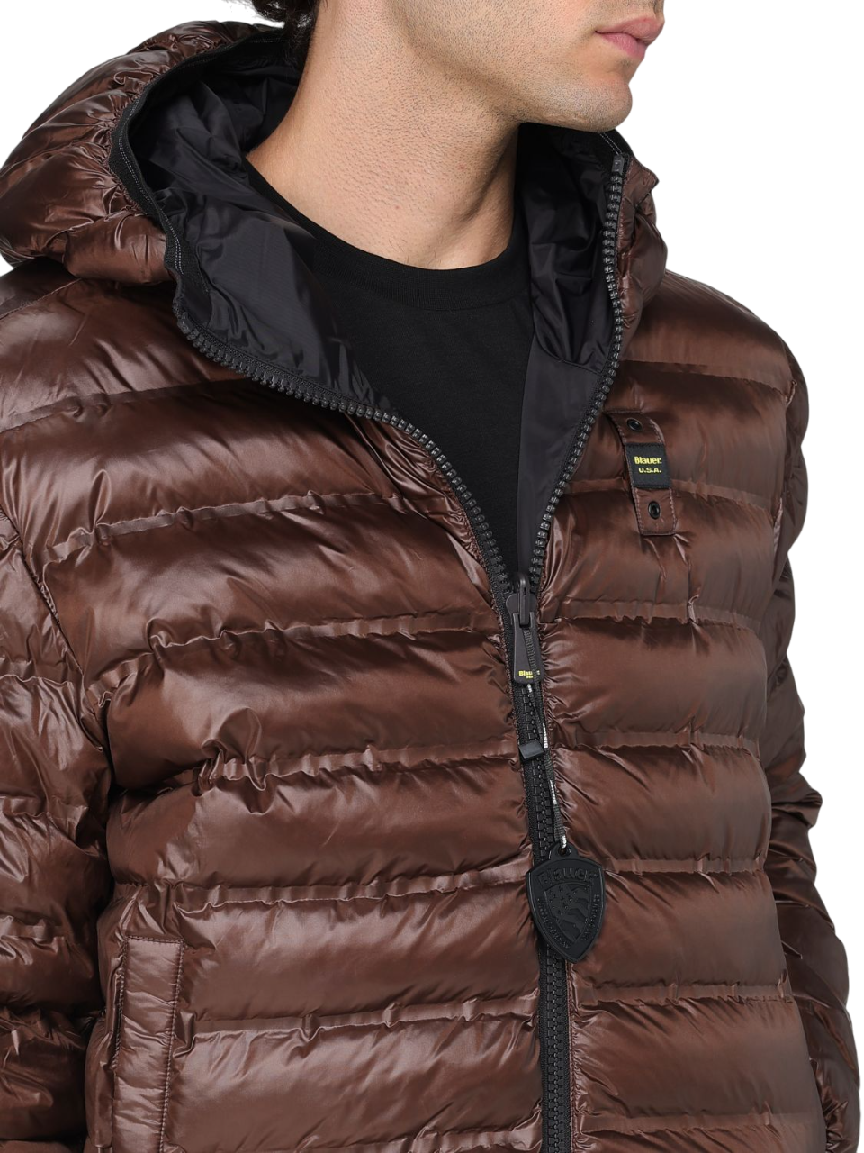 Blauer piumino reversibile Donald con cappuccio nero marrone 25WBLUC06141-007286 999CS BLAUER 