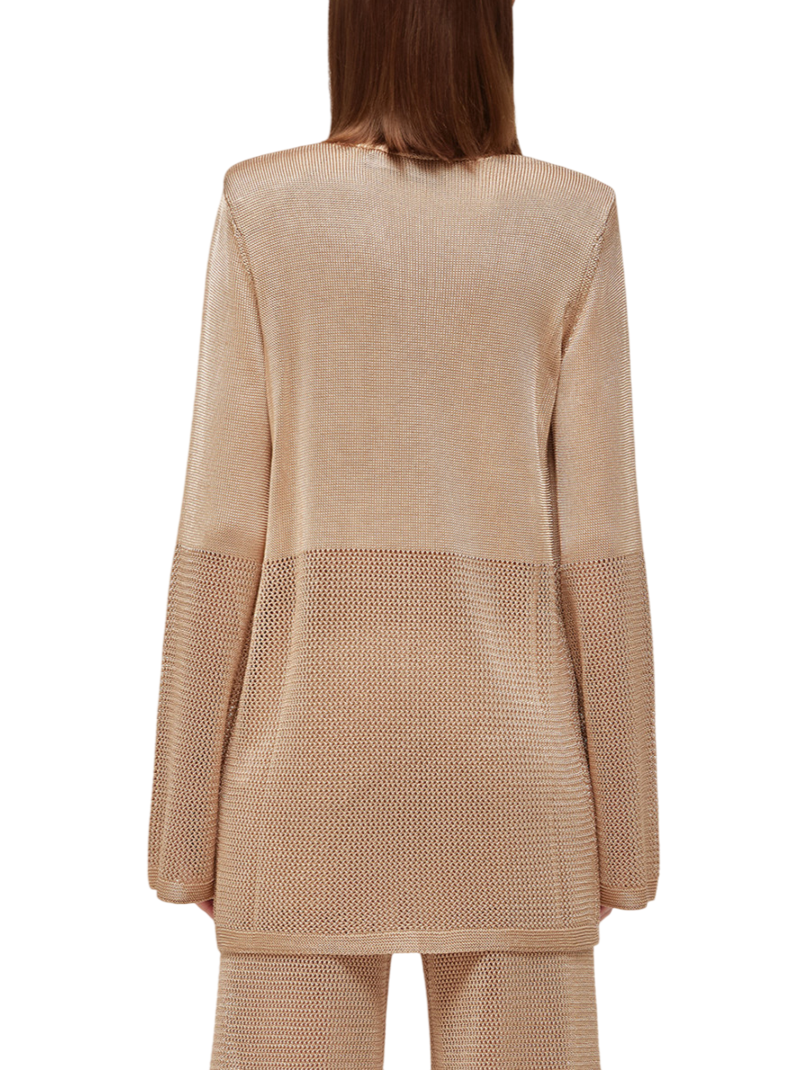Blugirl cardigan crochet donna in viscosa con applicazioni floreali beige RA6032MA87R X0768 BLUGIRL 