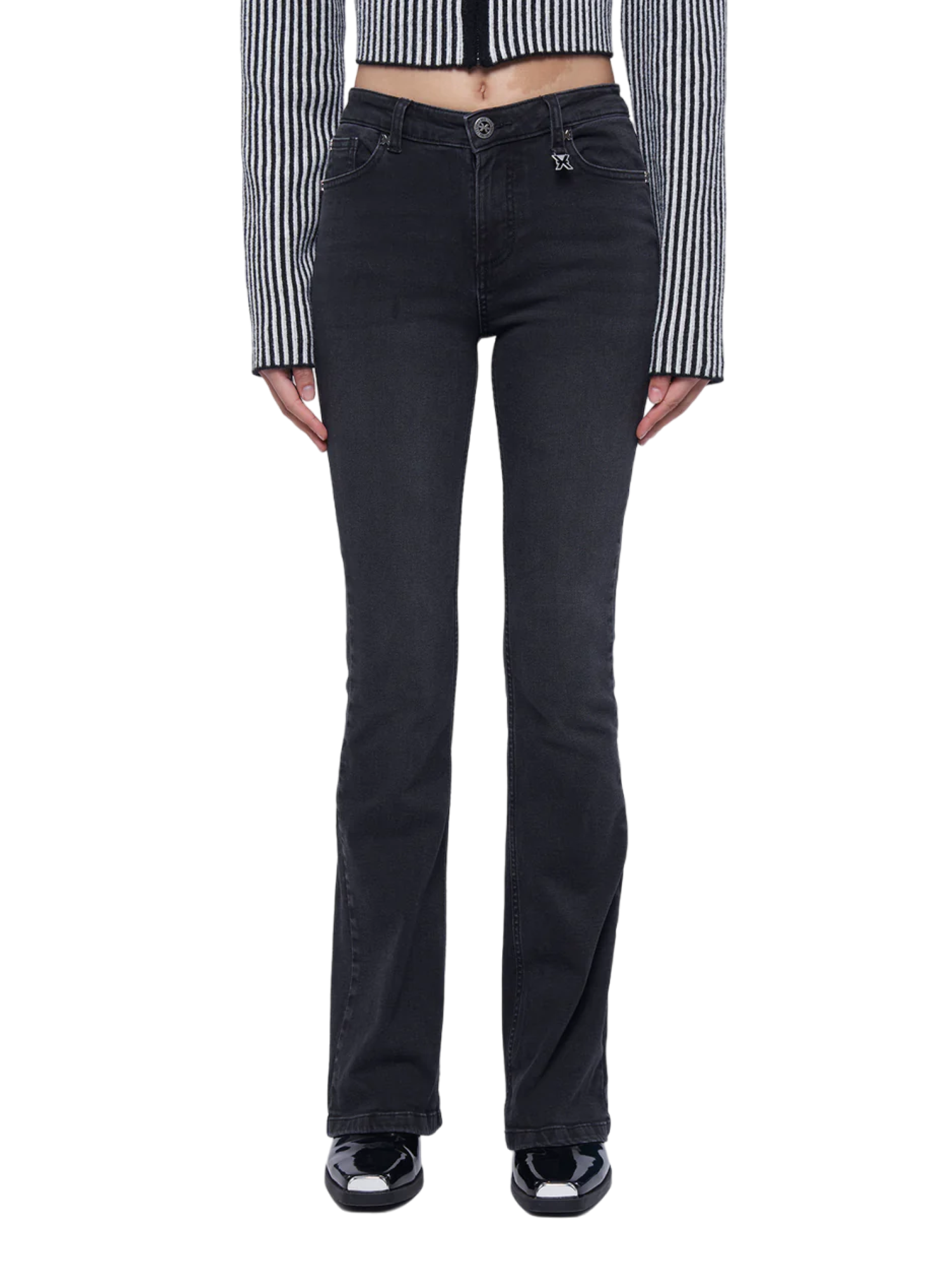 John Richmond jeans flare Haasi lavaggio nero UWA24127JE DENIM BLACK John RICHMOND 