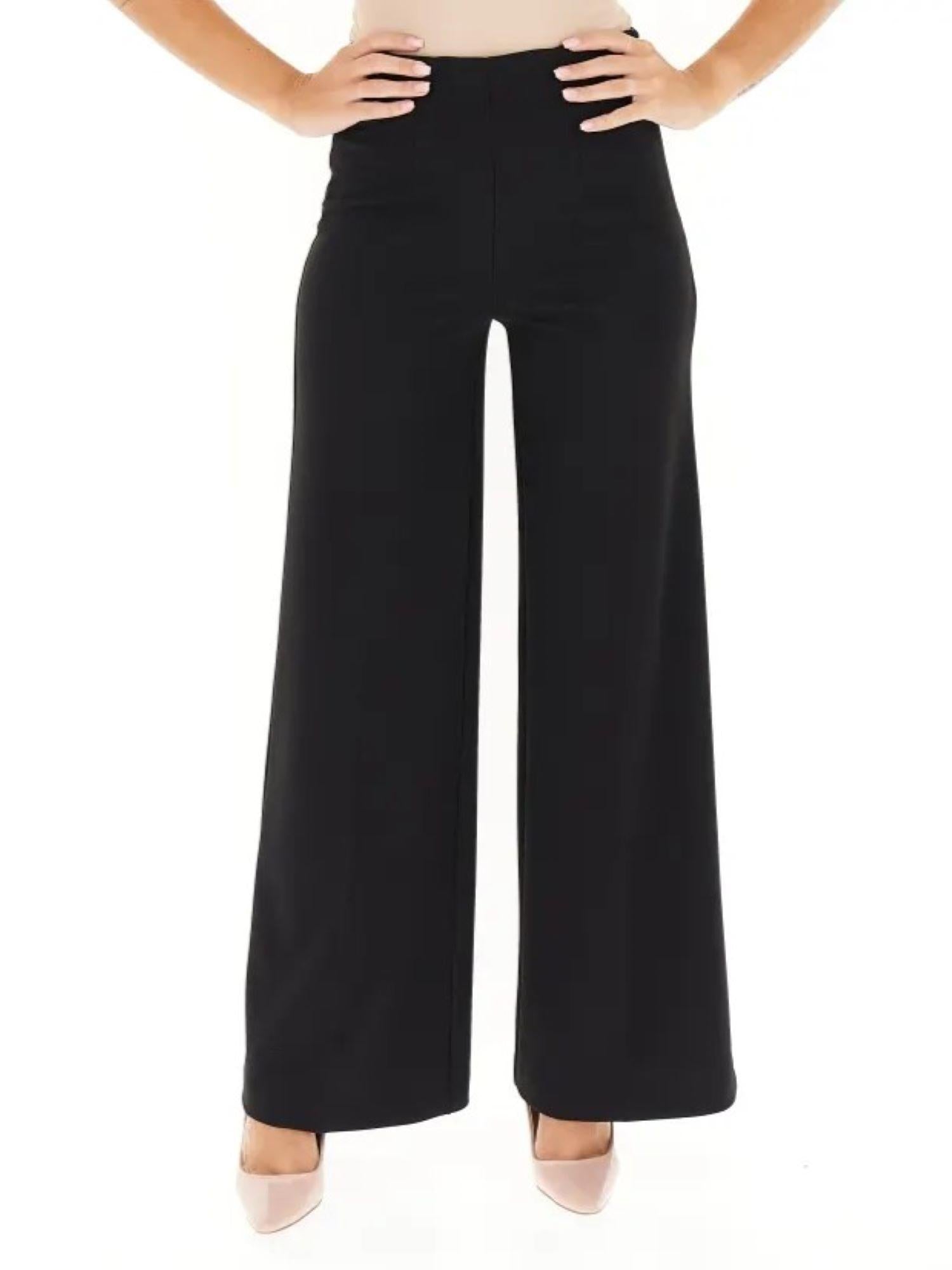 Vicolo pantaloni palazzo in crepe nero TF0356 NERO VICOLO 
