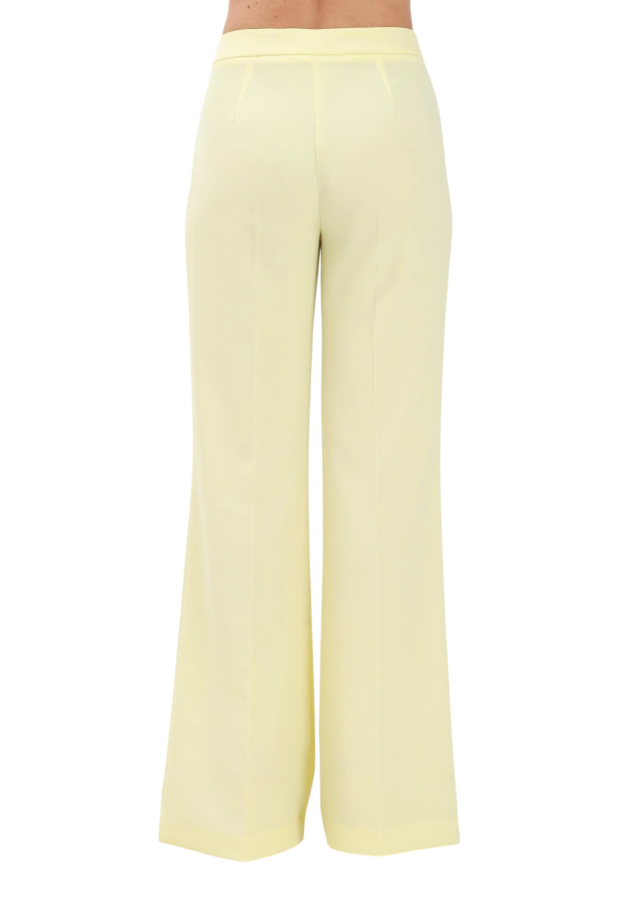 Vicolo pantaloni flare in tessuto tecnico giallo TAB0242 GIALLO VICOLO 