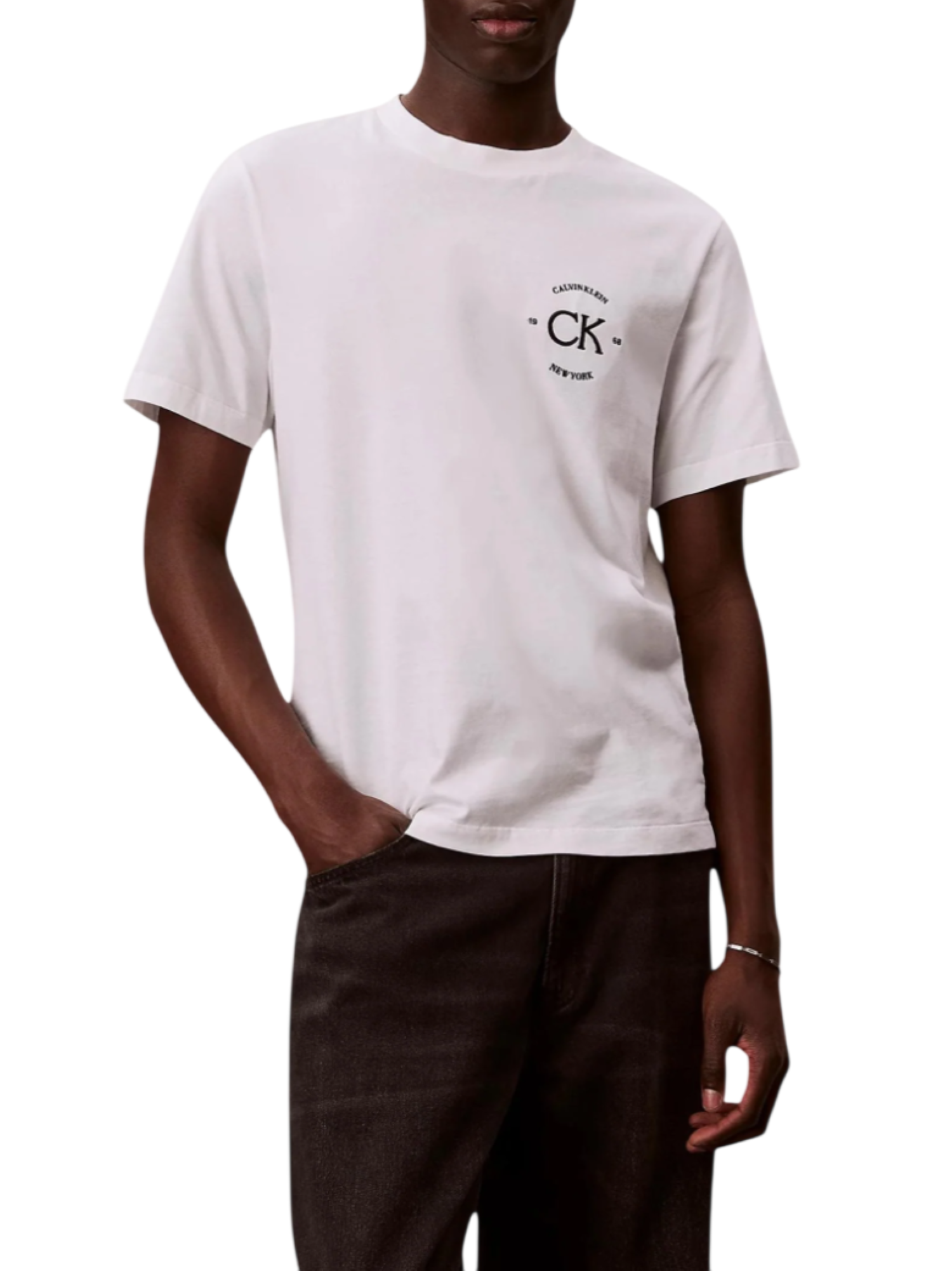Calvin Klein Jeans T-shirt uomo manica corta con logo bianco LV04RE825G YAF Calvin Klein Jeans 