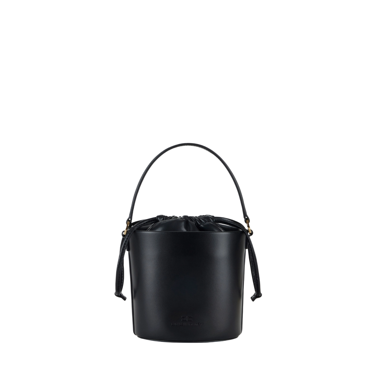 Elisabetta Franchi borsa a secchiello in ecopelle con logo nero BS92A61 110 ELISABETTA FRANCHI 