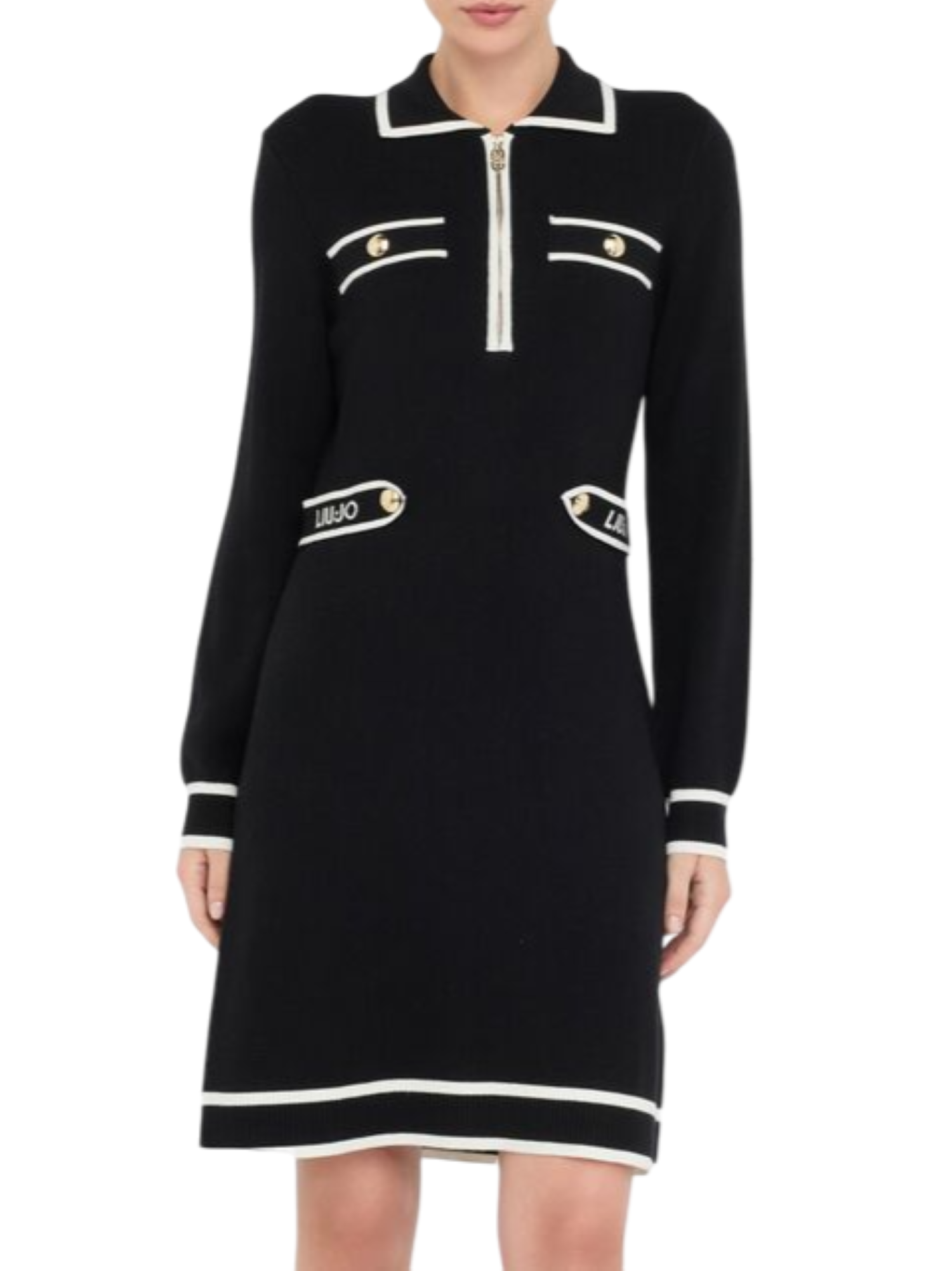 Liu Jo abito in maglia misto seta nero TF5251MS59L 03N66 LIU JO 