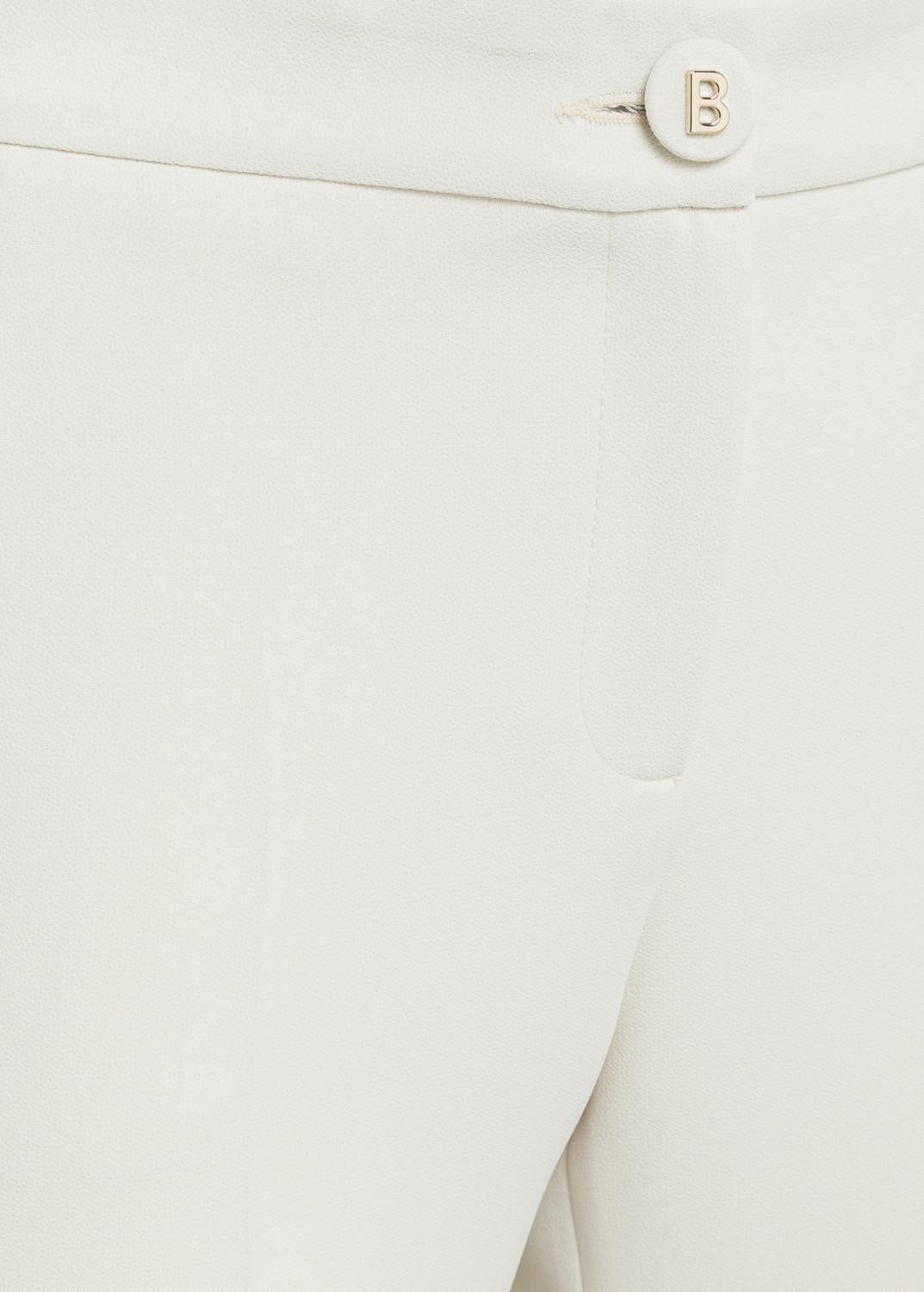 Blugirl pantaloni a zampa in tessuto crepe bianco latte RA5154T2968 10103 BLUGIRL 
