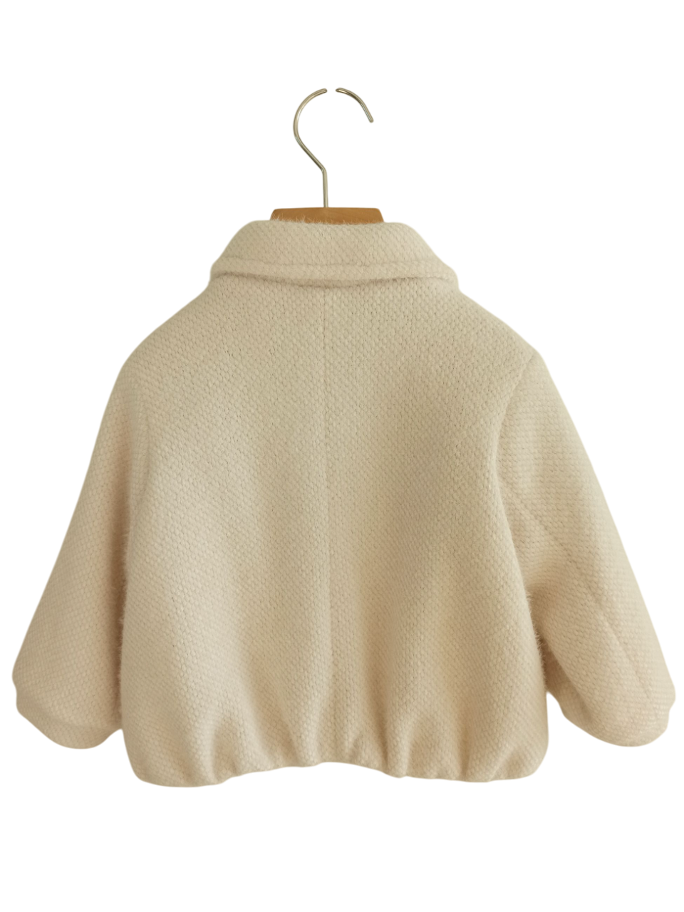 Please giubbino bambina in tessuto fluffy avorio JB60120G77 1134 PLEASE KID 