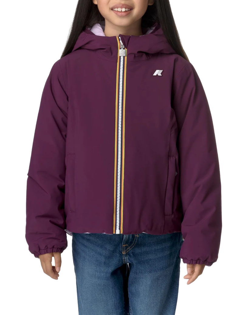 K-WAY piumino con cappuccio p.lily viola K71339W ATE K-WAY 
