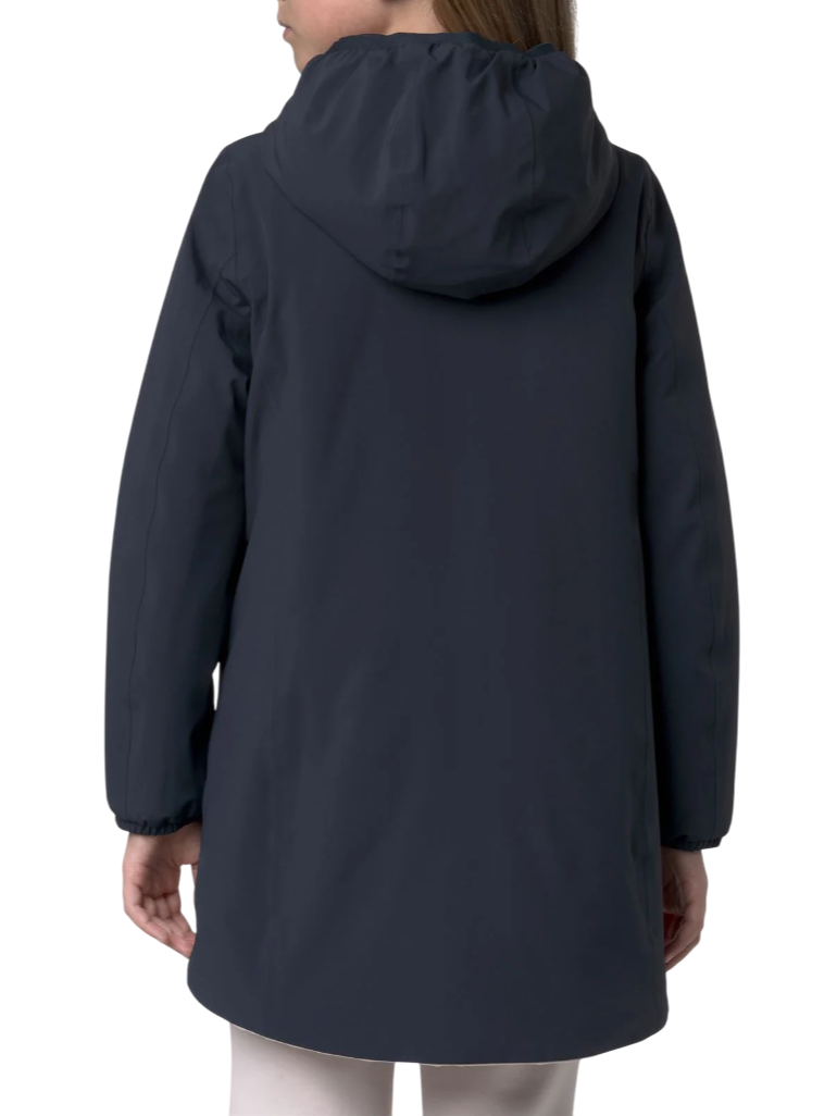K-way piumino lungo reversibile con cappuccio p.denise blu rosa K11517W BBN K-WAY 