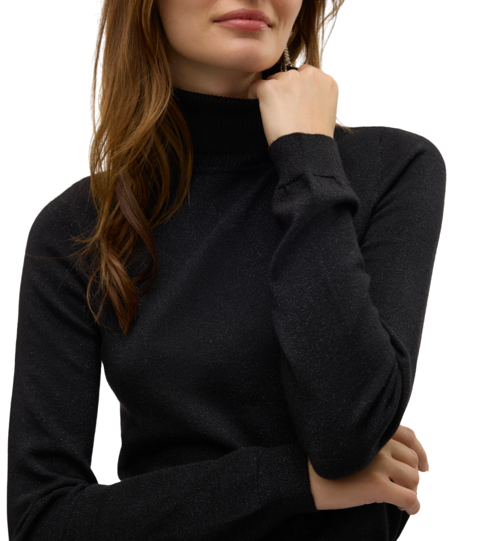 Vero Moda maglia dolcevita donna in lurex nero 10317985 BLACK-W.DTM LUREX VERO MODA 