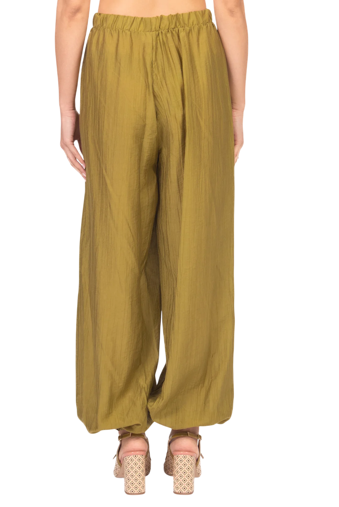 Vicolo pantaloni donna con polsini misto lyocell verde TAB2269 OLIO VICOLO 