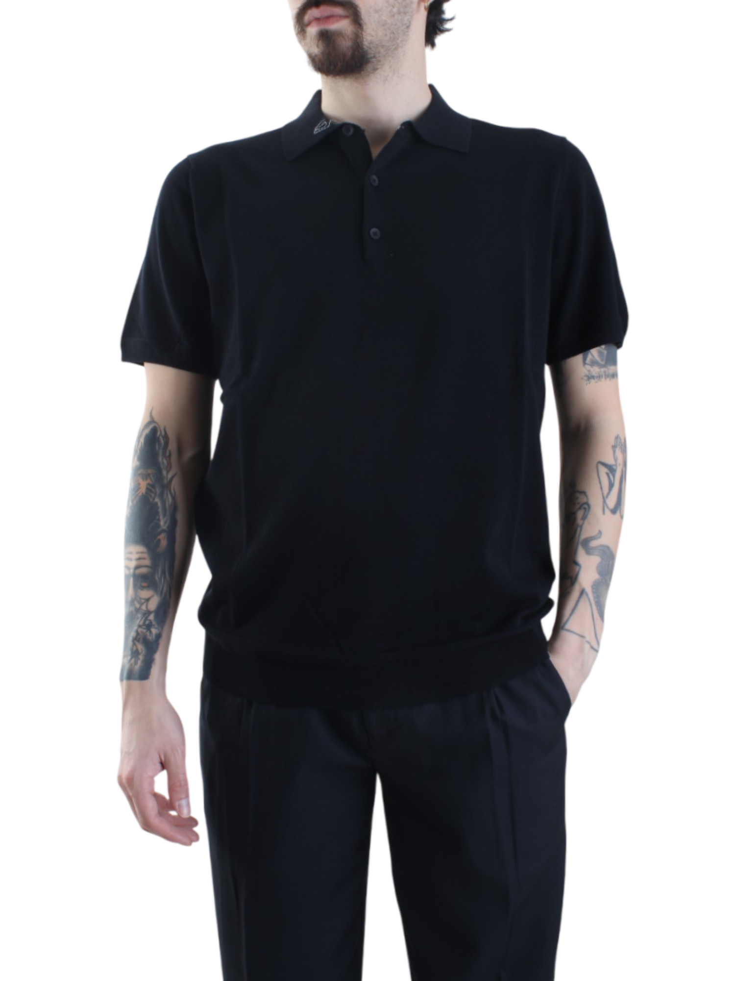 Opificio 4.0 polo manica corta in cotone nero 651003 NERO Opificio 4.0 