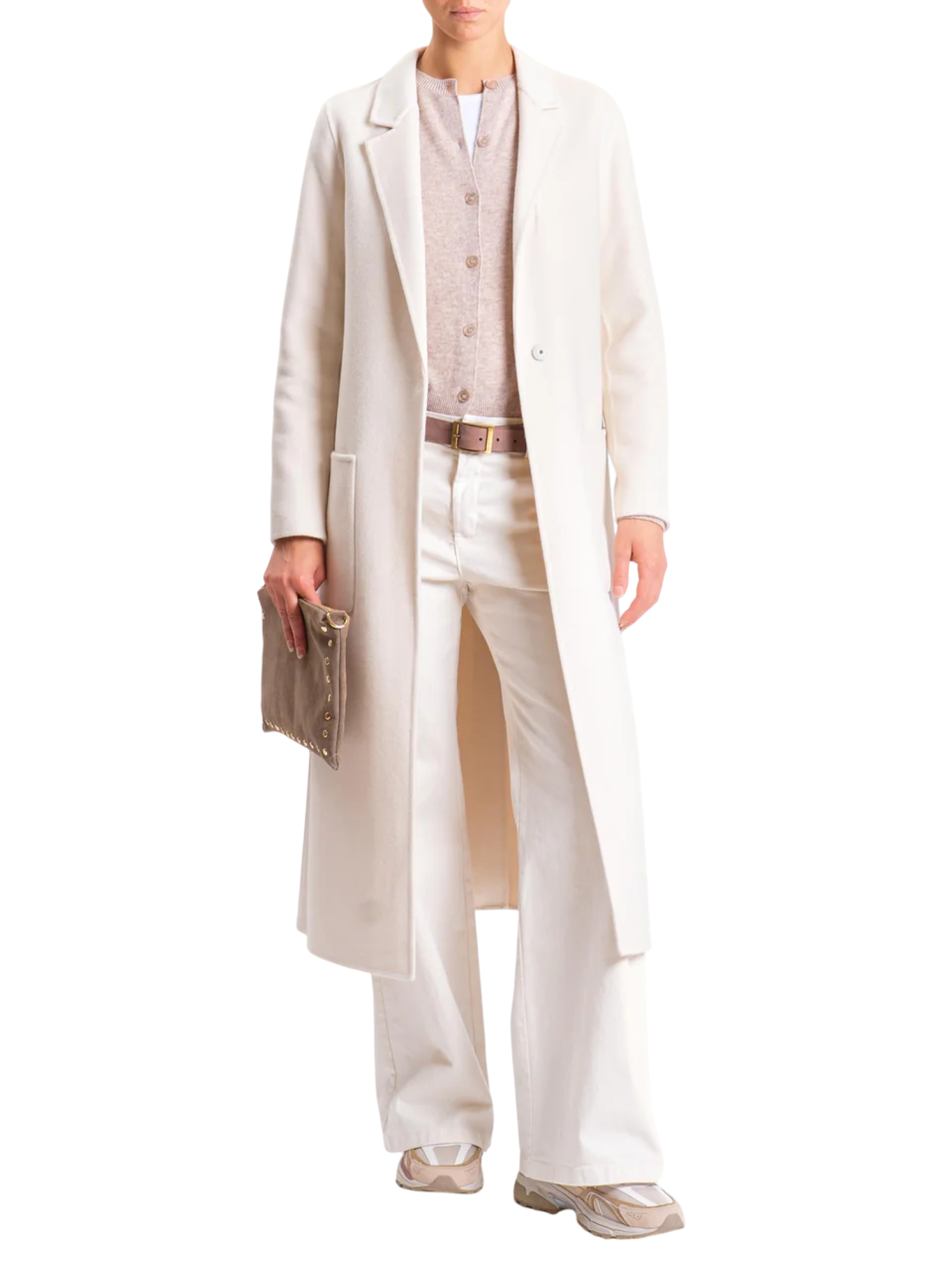 Vicolo cappotto lungo misto lana panna TF0002 PANNA VICOLO 