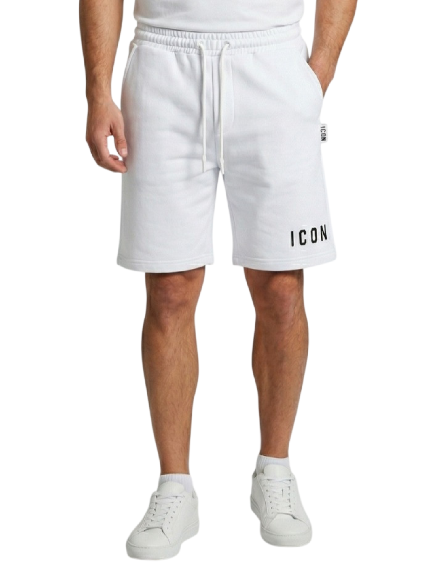 Icon bermuda uomo con logo bianco IUB001 BIANCO-NERO ICON 