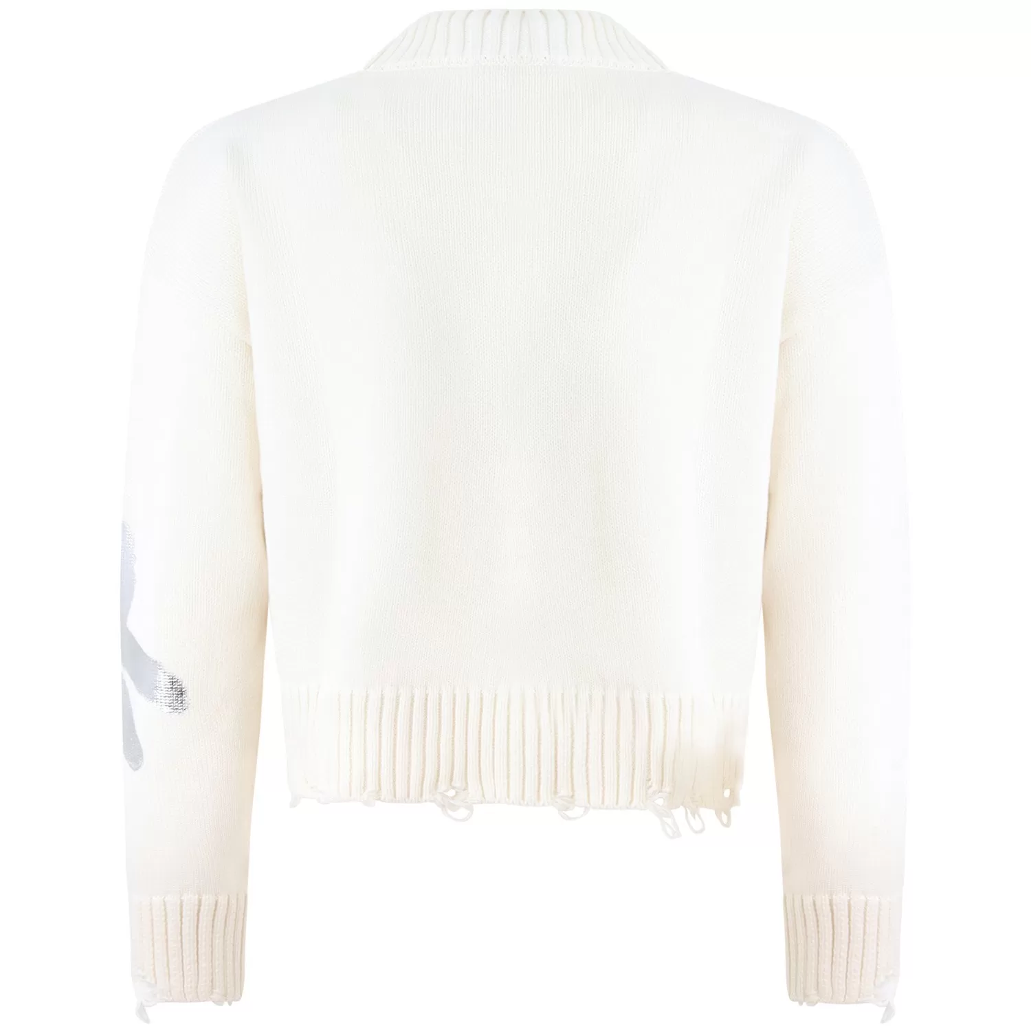 Disclaimer maglia crop con logo panna 55174 LATTE DISCLAIMER 