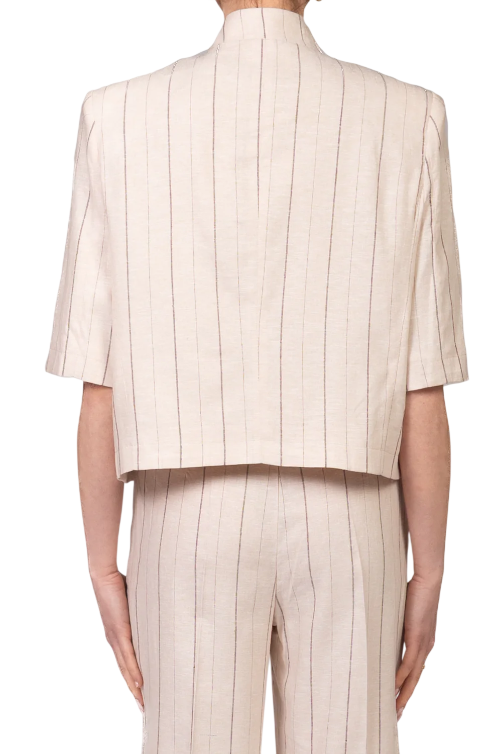Vicolo giacca blazer gessata alla coreana beige TAB2107 BEIGE VICOLO 