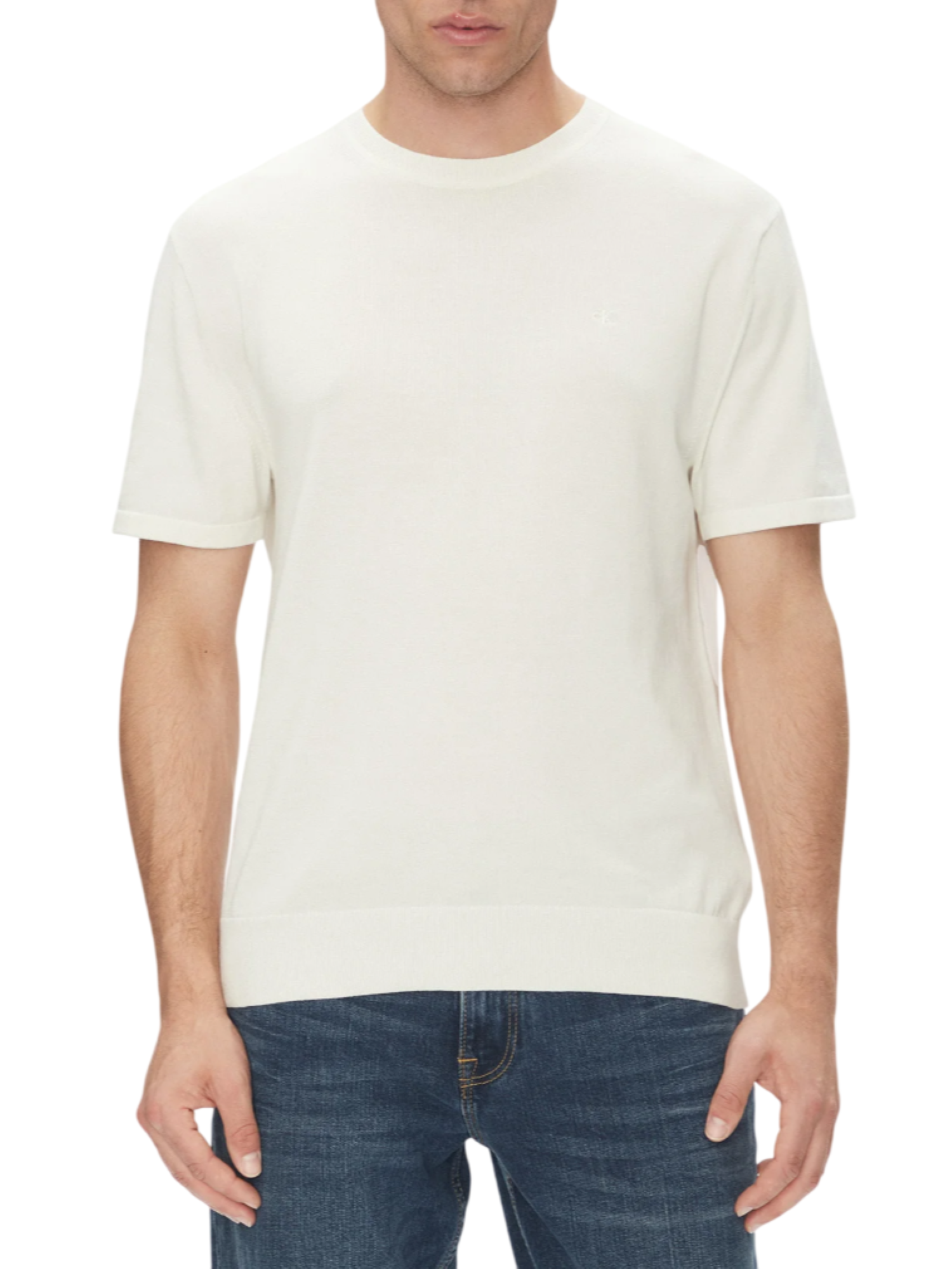 Calvin Klein maglia uomo manica corta in cotone avorio LV04LC333G YAS Calvin Klein 