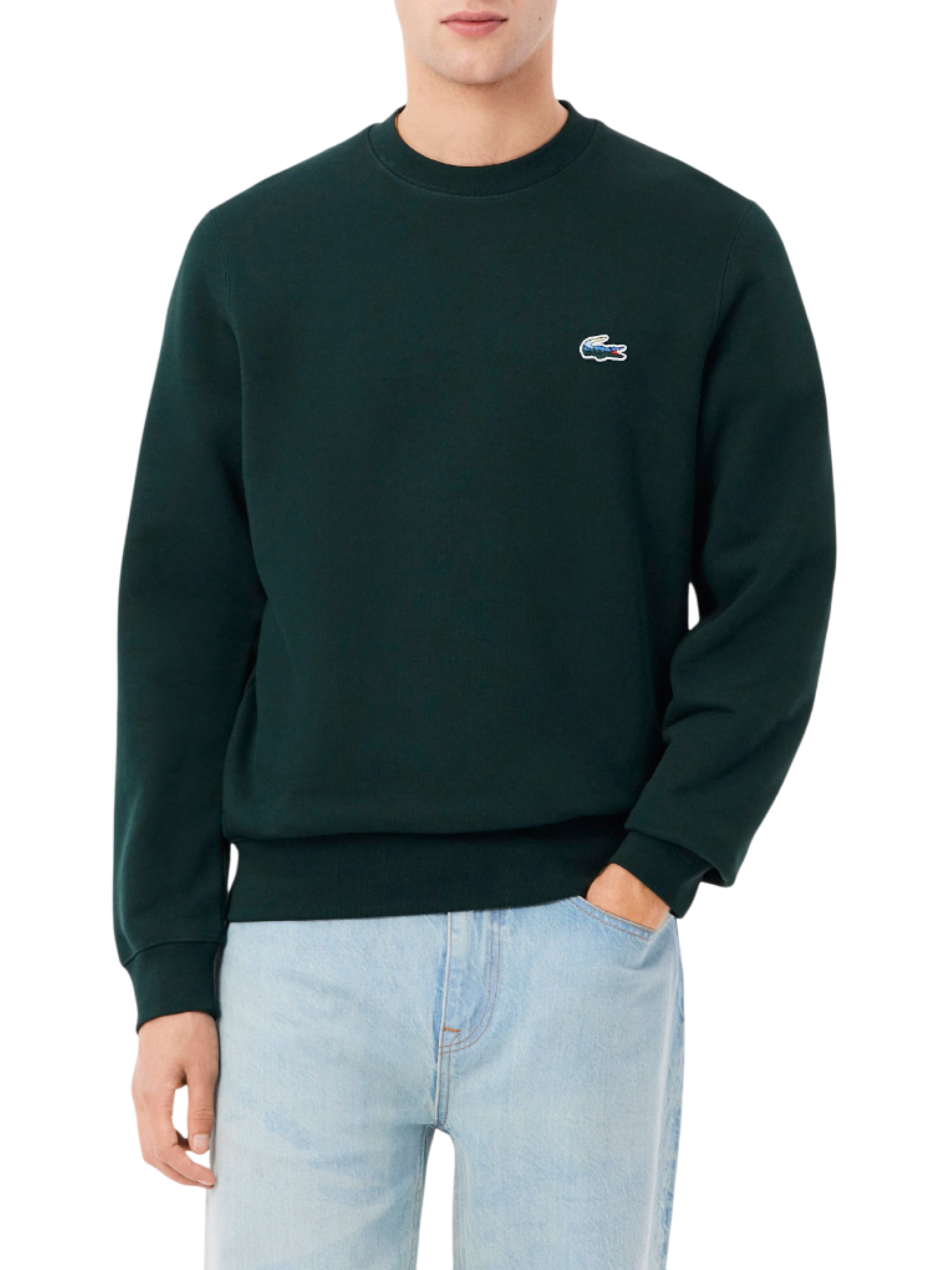 Lacoste felpa uomo in cotone verde scuro SH7941 YZP LACOSTE 