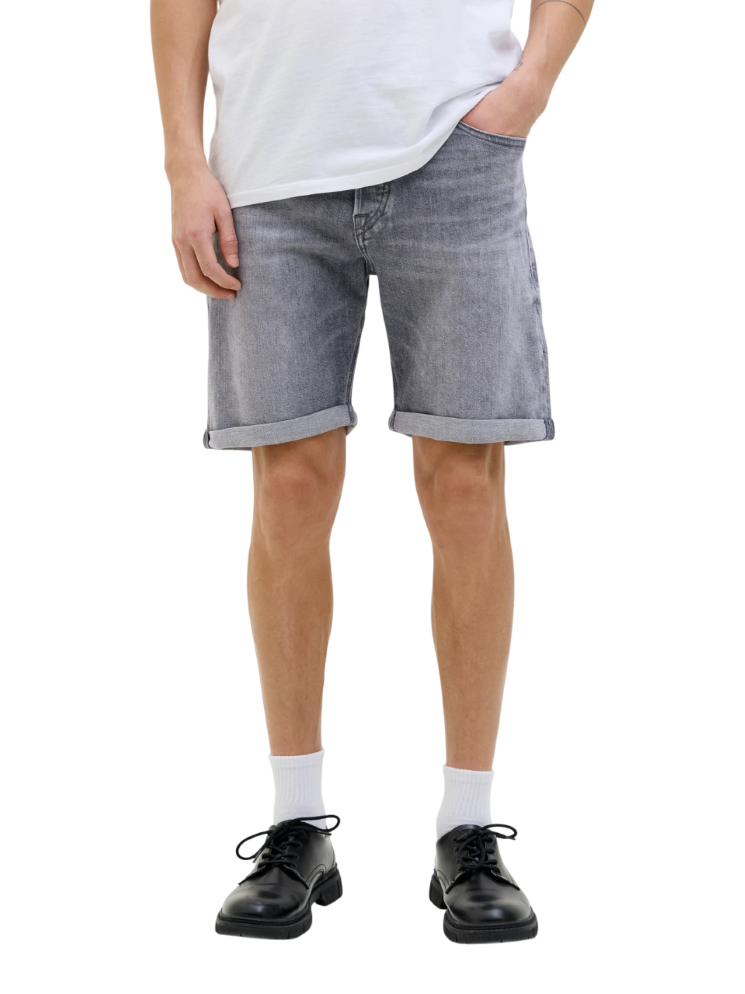 Jack&Jones bermuda in denim stretch lavaggio grigio 12269612 AM362 JACK&JONES 