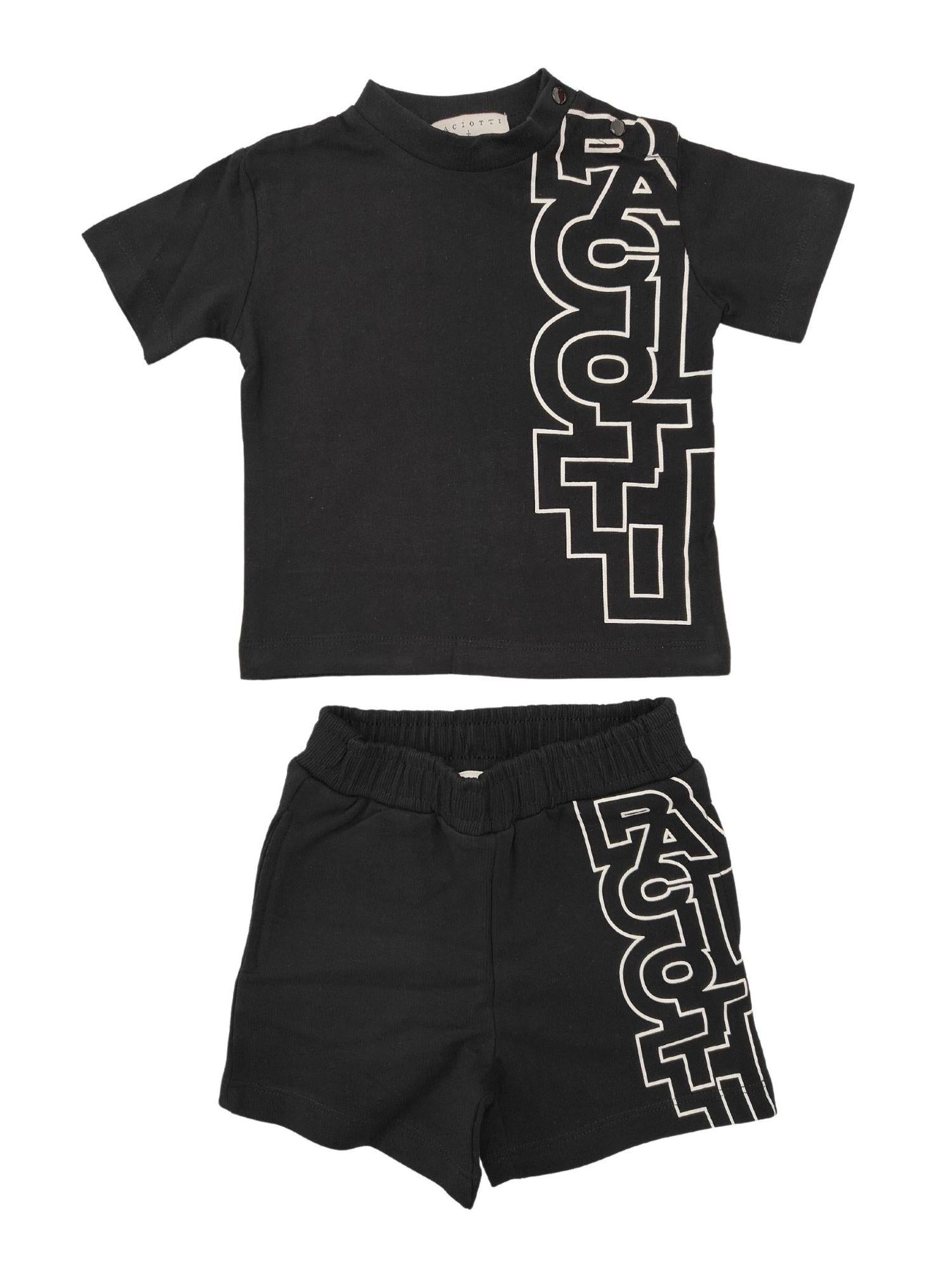 Cesare Paciotti completo T-shirt e shorts con stampa logo nero COMP5120J NERO Cesare Paciotti 