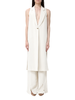 Simona Corsellini gilet lungo donna con bottone gioiello panna
