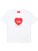 Diesel T-shirt maniche corte con stampa logo in cotone bianco