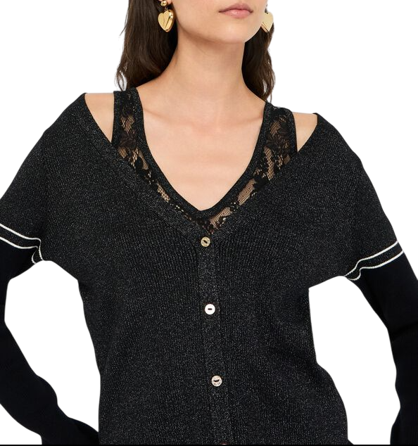 Liu Jo cardigan in lurex con top nero TF5027MS49I A4348 LIU JO 