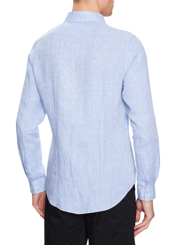 Calvin Klein camicia manica lunga in lino celeste K10K109286 0G0 Calvin Klein 