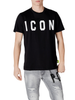 Icon T-shirt maniche corte con maxi logo nero bianco
